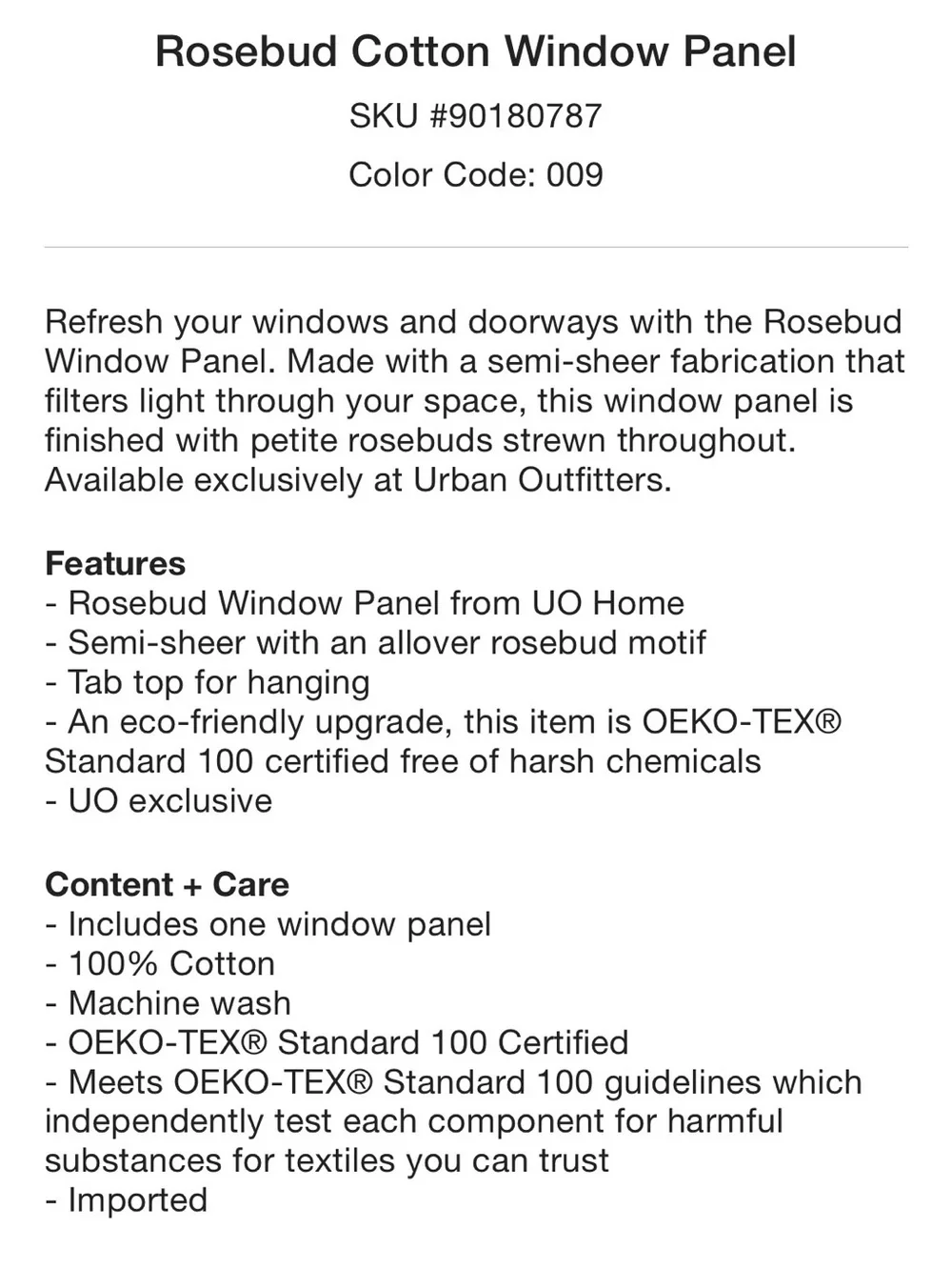 Urban Outfitters Rosebud Curtain Panels (2)